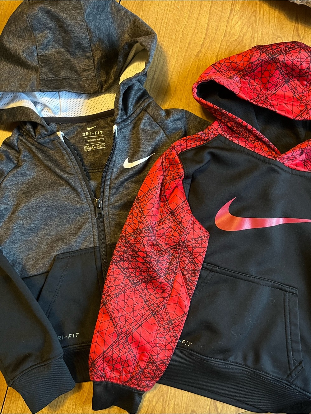 Nike 2T Kids Hoodie Bundle - Black and Red Dri-FIT